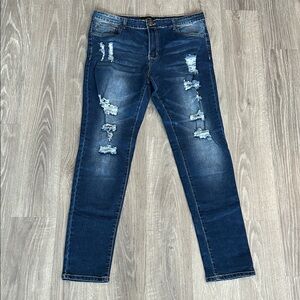 Distressed Blue Jeans Sz 34